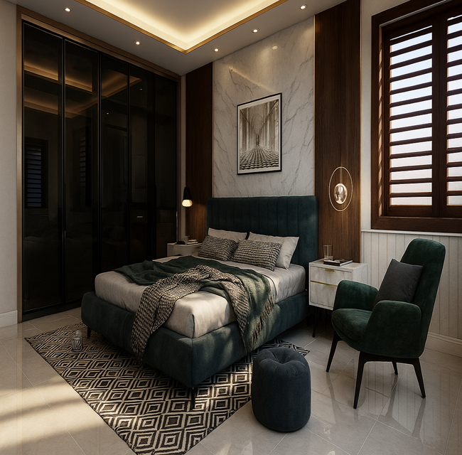 Modern interior design living space by Amandeep Interiors